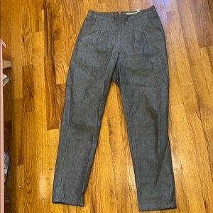 Ali Golden Gray Linen Cigarette Pants